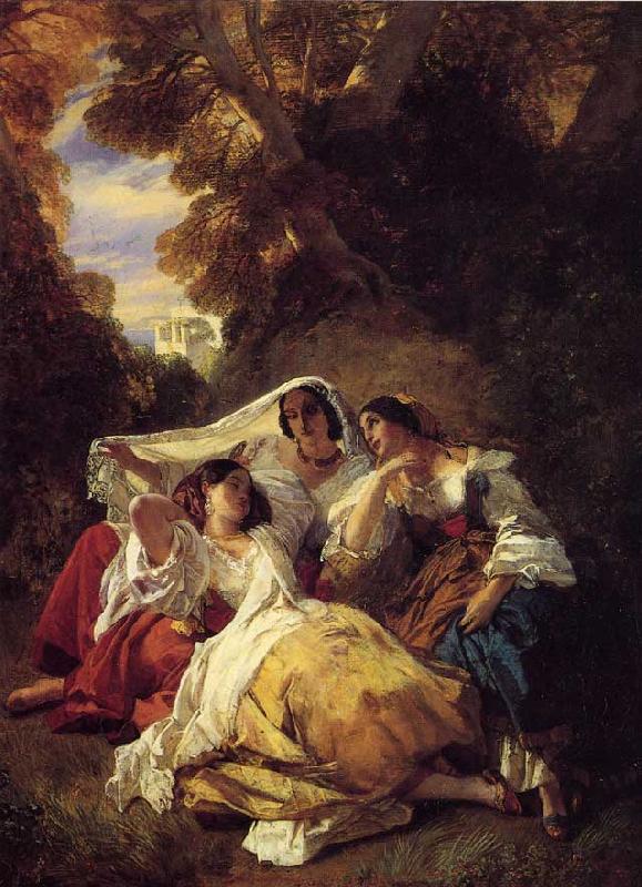 Franz Xaver Winterhalter La Siesta oil painting picture